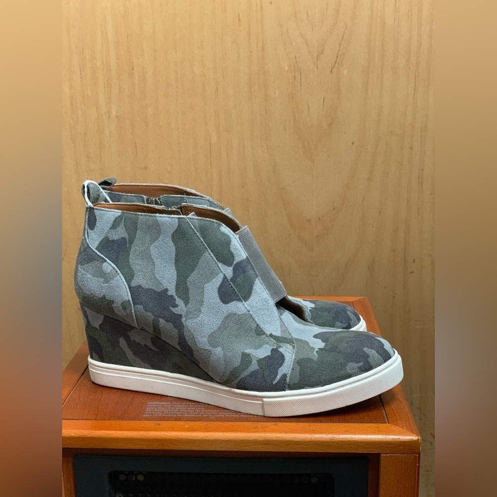 Paolo Gray/Green Hidden Wedge Camo Boots. Size-8.5M. Urban Streetwear